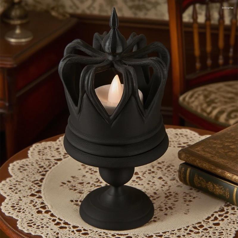 Candle Holders Cross-border Crown-shaped Candlestick Detachable Black Decorative Holder For European Home Table Atmosphere Decoration Sc H260310