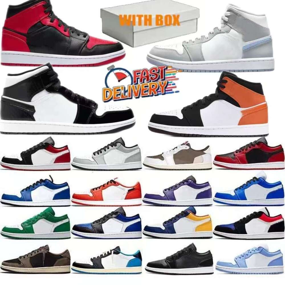 Designer J1 1 Army Blue Low-top Basketball Shoes 1S Men and Women Obsidian Mocha RetroeS Basketball Royal Grey Chicago Red Shoes Dark Outdoor Sports Shoes 36-46