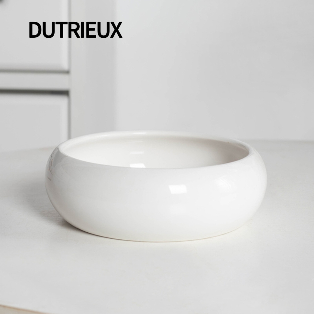 KK190 High-legged cat bowl with neck support, made of ceramic, large capacity, wide mouth, and tip-over resistant.