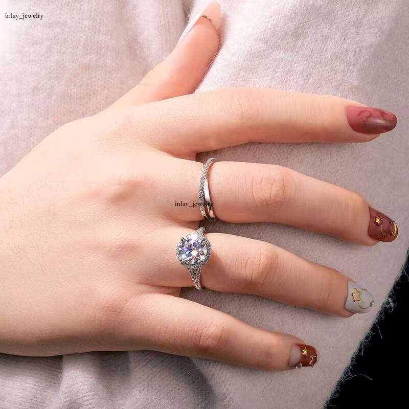 VVS Moissanite High-end Jewelry Eernity 3ct 9mm Silicon Stone 925 Sterling Silver Iced Out Unisex Engagement Ring