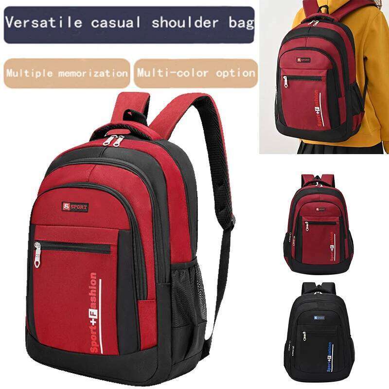 Men's women's fashionable, versatile, simple spacious backpacks, dual-shoulder travel bags, lightweight and portable