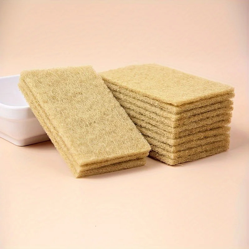 20Pcs Scratch Sisal Cleaning Sponges Dishes Microfiber Kitchen Cloth Dishwashing Pan Pot Scouring Pad 260106