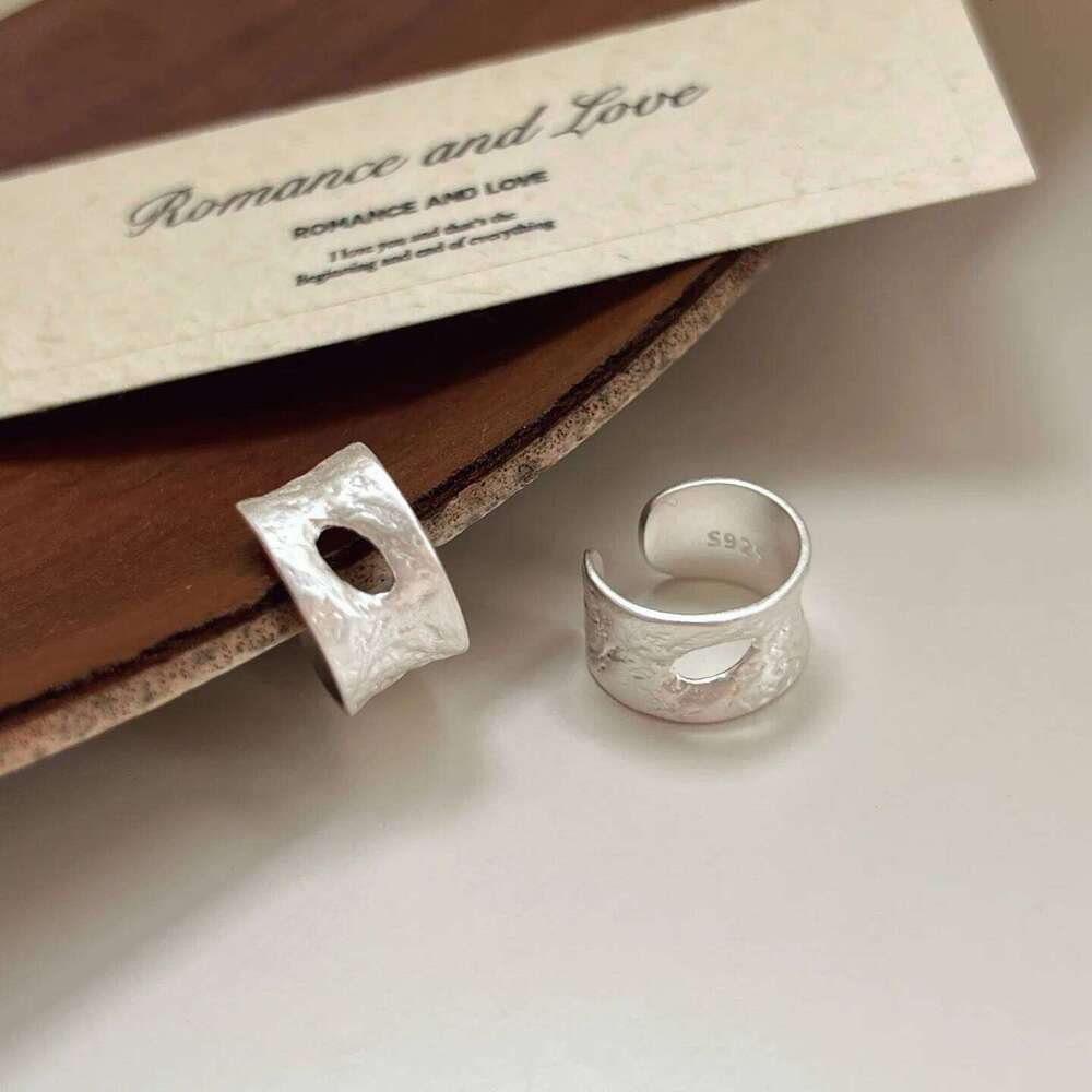Sam Panda 925 Sterling Silver Earrings for Women Hollow Out Frosting Texture Korean Minimalist Concave Jewelry Gift Dropshipping