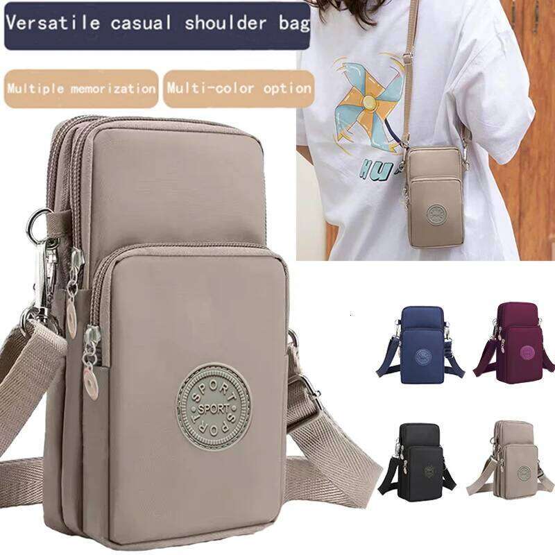 Unisex men and women's compatible mobile phone, versatile mini single-shoulder crossbody bag, sports arm bag