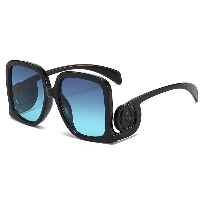 New Fashion Square Large Frame Personality European and American Runway Luxury High-end Ins Internet Celebrity Same Style Sunglasses Trend