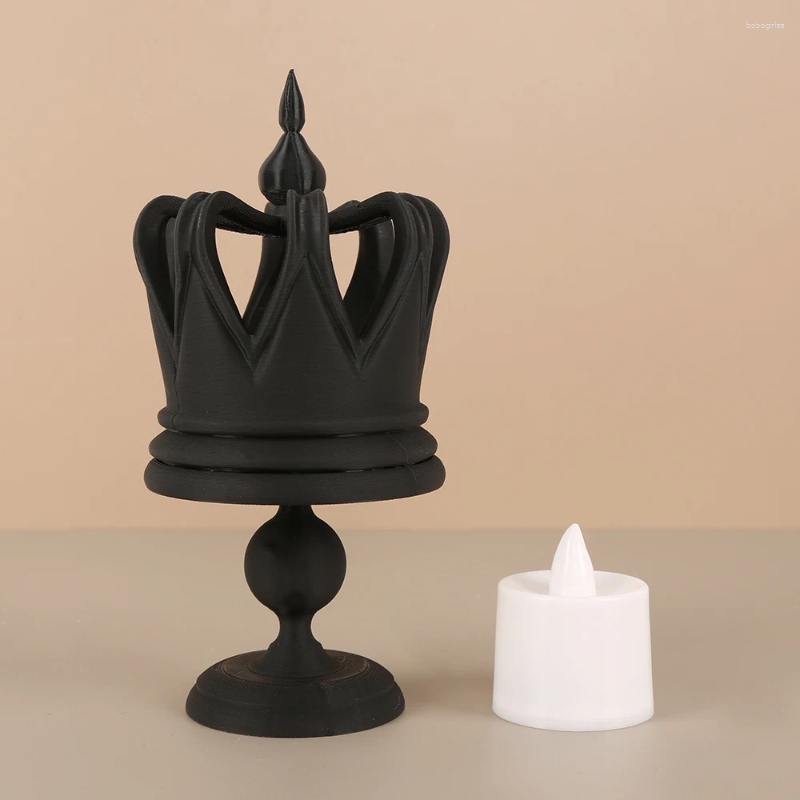 Candle Holders Cross-border Crown-shaped Candlestick Detachable Black Decorative Holder For European Home Table Atmosphere Decoration Sc H260310