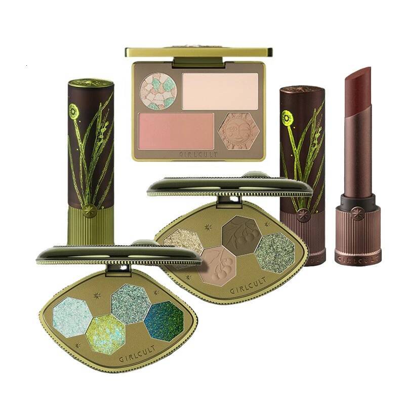 Bestseller Girlcult Sets Face Palette Professional Makeup Kit Glitter Eye Shadow Velvet Matte Lipstick Lip Balm All In one 6pcs Set ddmyHappy