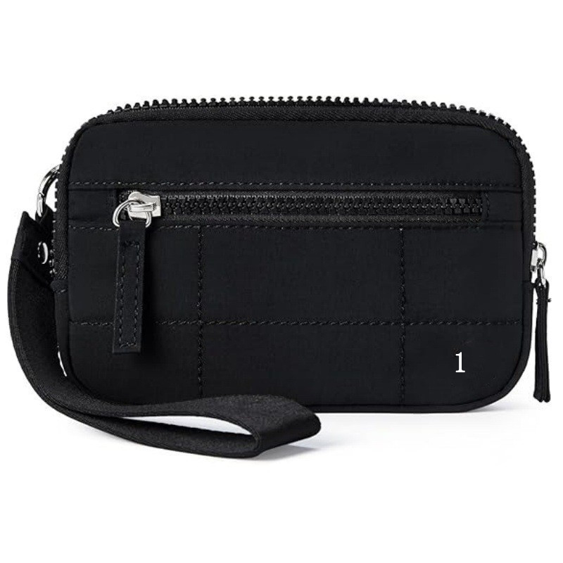 women Sports Waist Bag R New Ladies Wristband Wallet Nylon Quilted Wallet with 3 Zipper Wallet To Accommodate Travel Card Holder Bag