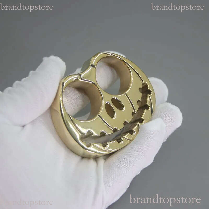 Thickened Mini Pumpkin knuckle dusters self defense Brass Knuckle Duster Broken Window Self-defense EDC Decoration