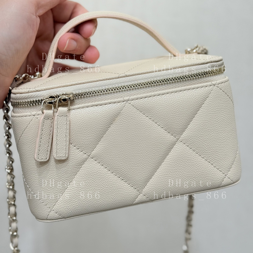20A Top quality designer bag luxury Cosmetic bag With handle women hanbag genuine leather chain bag 17cm With box 25KAP4933A