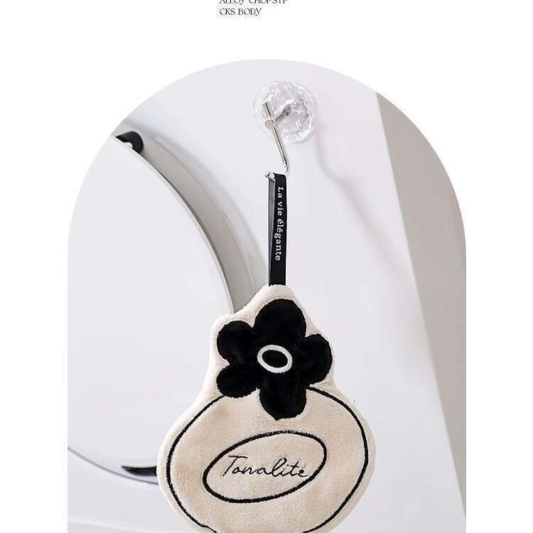 Kitchen Absorbent Cleaning Cloth Minimalist Camellia Hand Hangable Small Square Towel French Style Home Use for Kitchen Bedroom Decoration