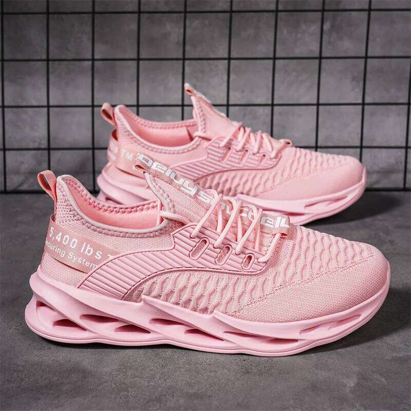 Hot Sale Pink Casual Women Blade Big Size 46 Light Breathable Running Shoes Men Mesh Sports Sneakers 26L0106