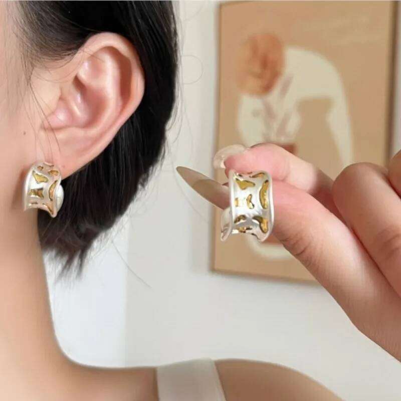 Sam Panda 925 Sterling Silver Lava Pattern Earrings for Women Ear Stud Irregular Gorgeous Temperament Jewelry Gift Dropshipping