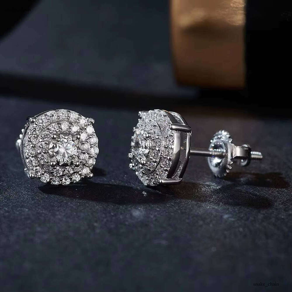 VVS Moissanite New Wholesale S925 Sterling Silver Luxury Silicon Stone Gemstone Female Round Stud Earrings