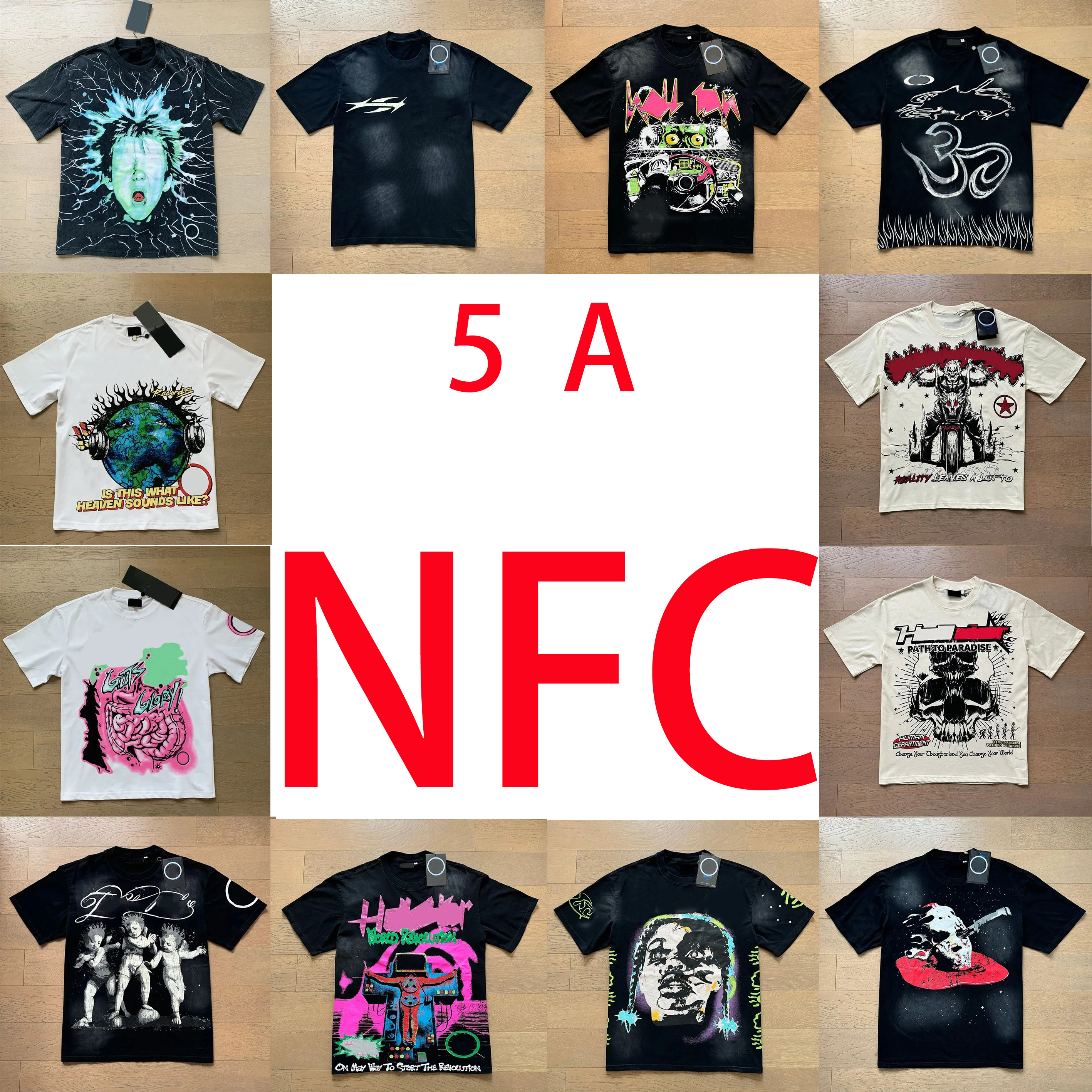 NFC Luxury Designer T Shirt Mens Womens High Quality Graphic Tees Retro Hip Hop Streetwear Short Sleeve Summer Fashion Cotton Casual Tshirt US Size S-XL