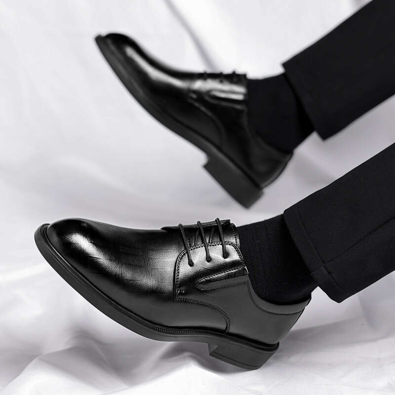 Four Seasons Height Increasing Men's Business Formal Casual Free shipping Leather Wedding Groom Shoes