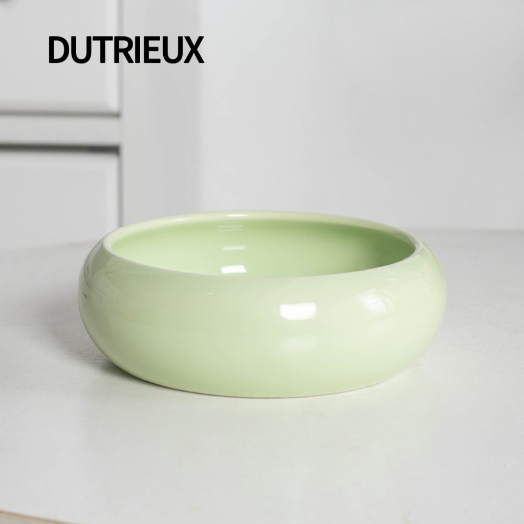 KK190 High-legged cat bowl with neck support, made of ceramic, large capacity, wide mouth, and tip-over resistant.