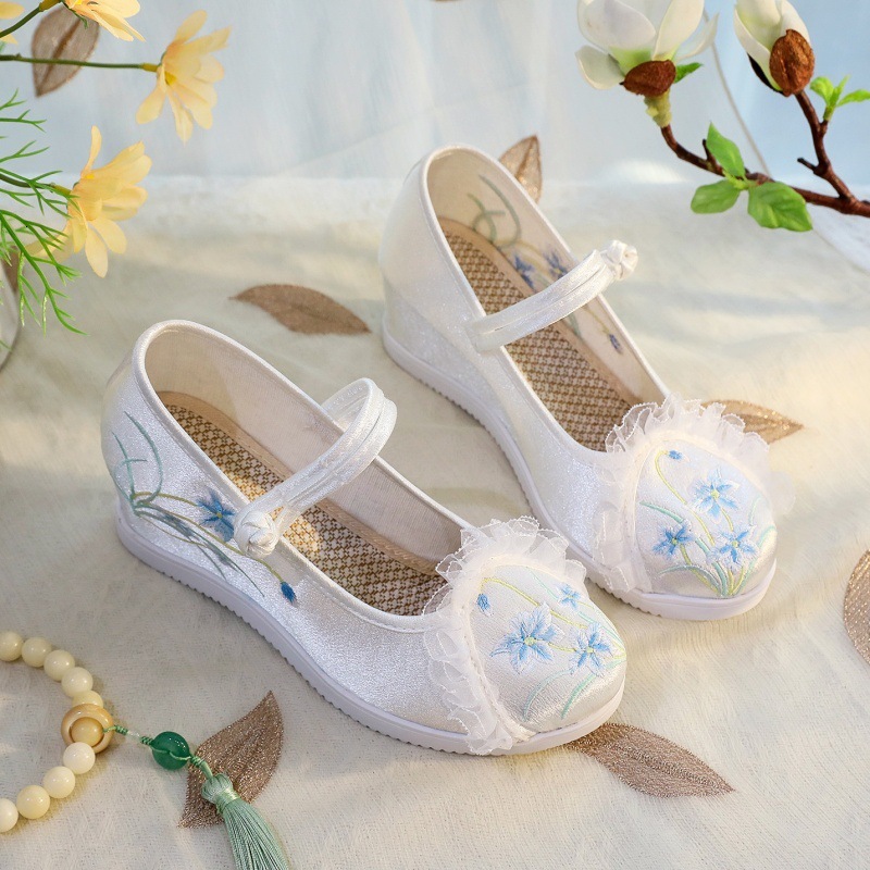 Ddmysports Spring New Ethnic Embroidered With Hidden Wedge Ancient Hanfu National Style Square Dance Women S Shoes Outdoor Shoes