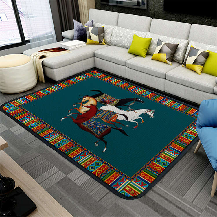 Carpet Equator Jungle Horse Pattern Doormat Living Room Sofa Bedroom Bedside Rug Floor Entrance Door Mat