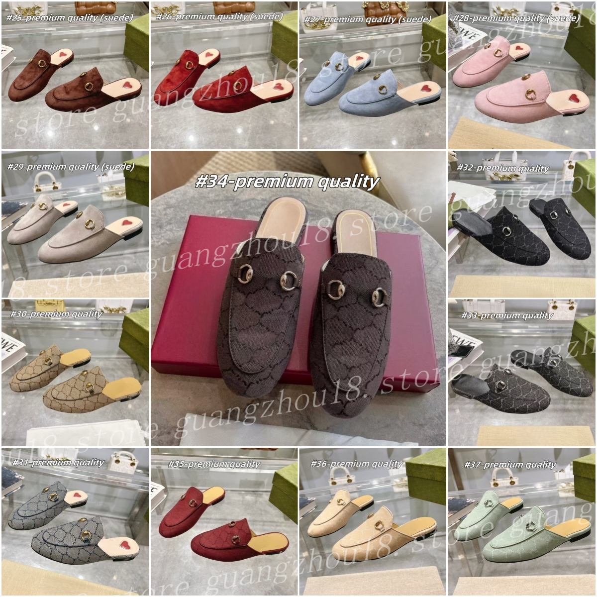 (go off picture not the description) 10A Premium Loafers Slippers Women's Baotou Shoes Luxury Festival Gifts 29932 31946