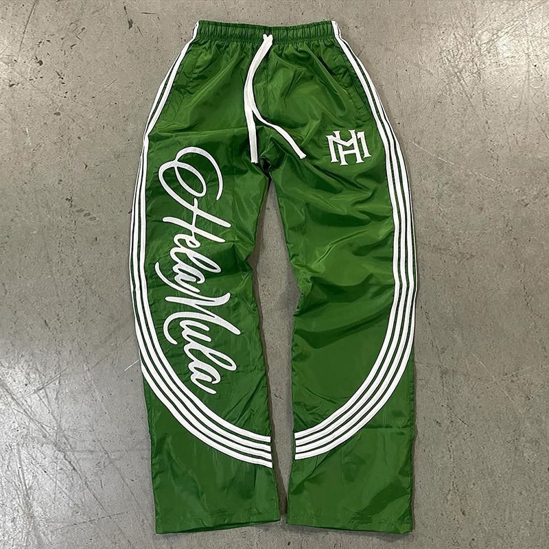 Y2K Retro Simple Loose Street Dance Hip Hop Sports Letter Print Straight Leg Wide-leg Pants Trendy Couple Casual Jogging Trouser