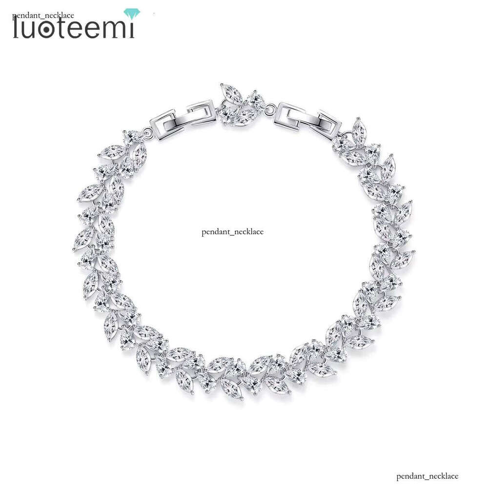 VVS Moissanite LUOTEEMI Leaf and Women's Charm Adjustable Female Accessories 2021 CZ Bracelet