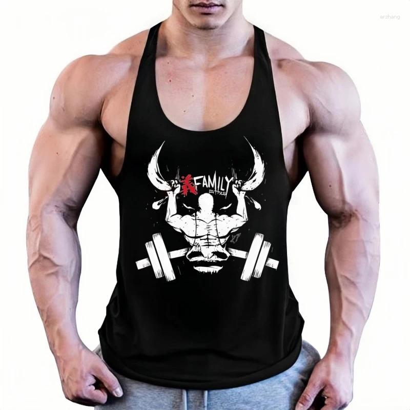 Men's Tank Tops Cotton Bodybuilding Stringer Training-Specific Y-Back Sleeveless Gym Top For Weightlifting Sessions