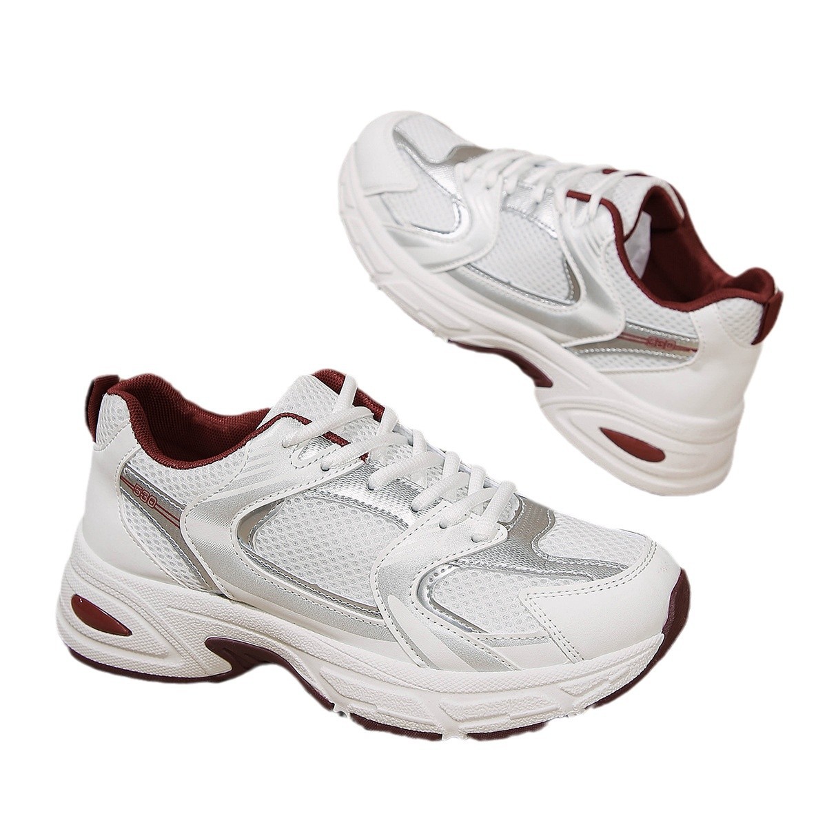Free shipping 2026 hot luxury Sports Shoes Lightweight Chunky Black & White Sneakers - Cushioned for Comfort