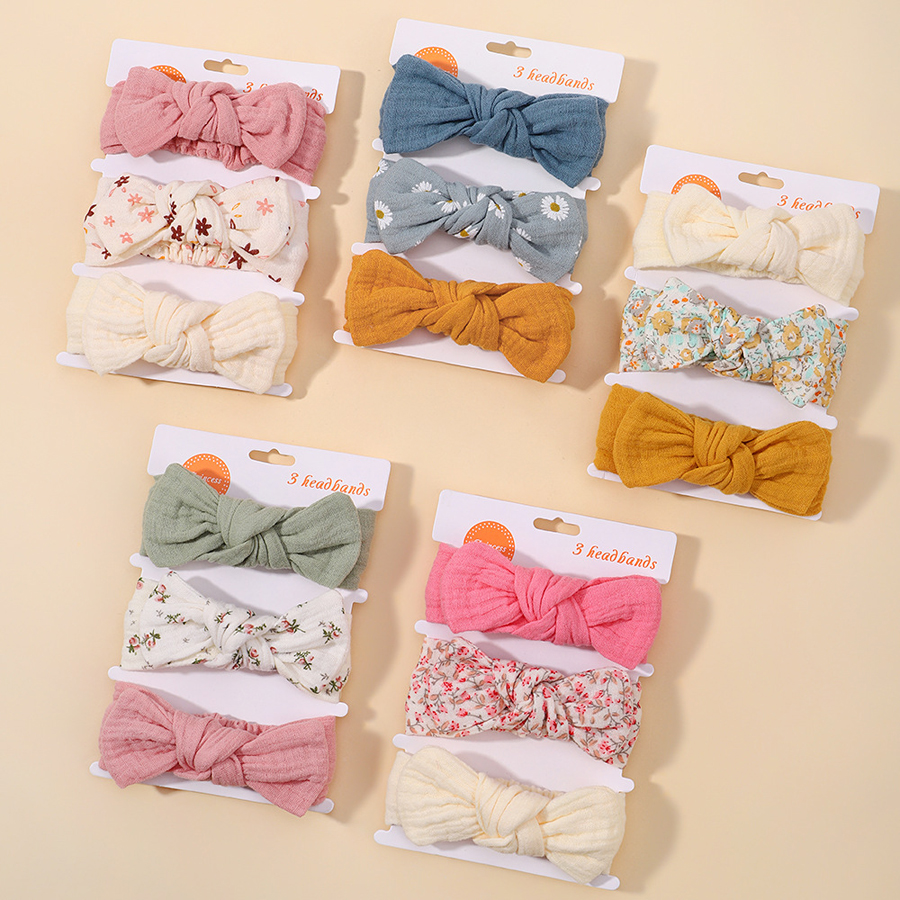 3Pcs/set Newborn Infant Elastic Soft Headband for Baby Hair Accessories Toddler Bows Headwear Kids Bandage Bowknot Headscarf U2023