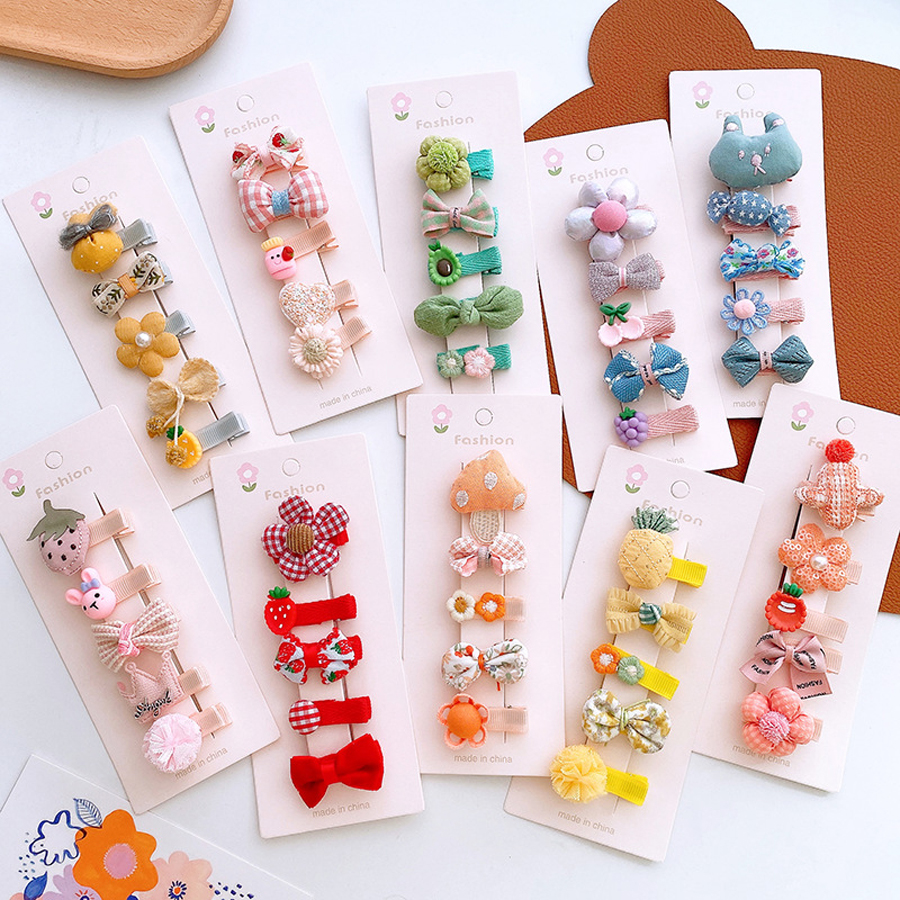 5Pcs/set Newborn Baby Hair Clips BB Clip Infant Hairpin Toddler Hair Accessories for Girls Kids K2022