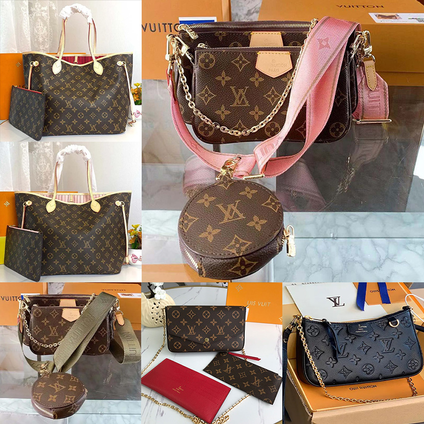 louis vittonn bag designer bag neverfulltote bag luxury bag lvs bag leather handbag women crossbody bag high capacity composite shopping bags old flower brown bag