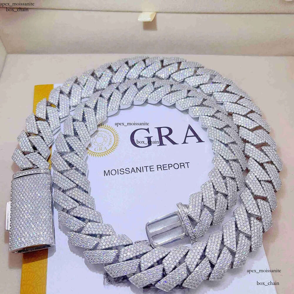 Iced Out Pass Diamond Tester 925 Sterling Silver Necklace Vvs Moissanite Cuban Link Chain
