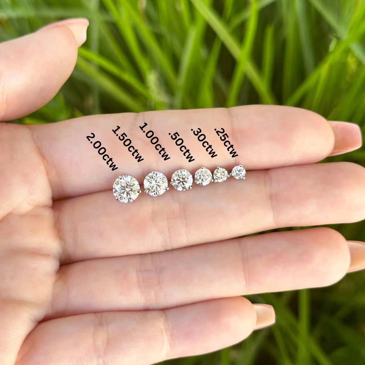 Factory Sale Studs Earrings Real Gold Jewelry 05CT Lab Grown Diamond IGI Certificate Earring Stud