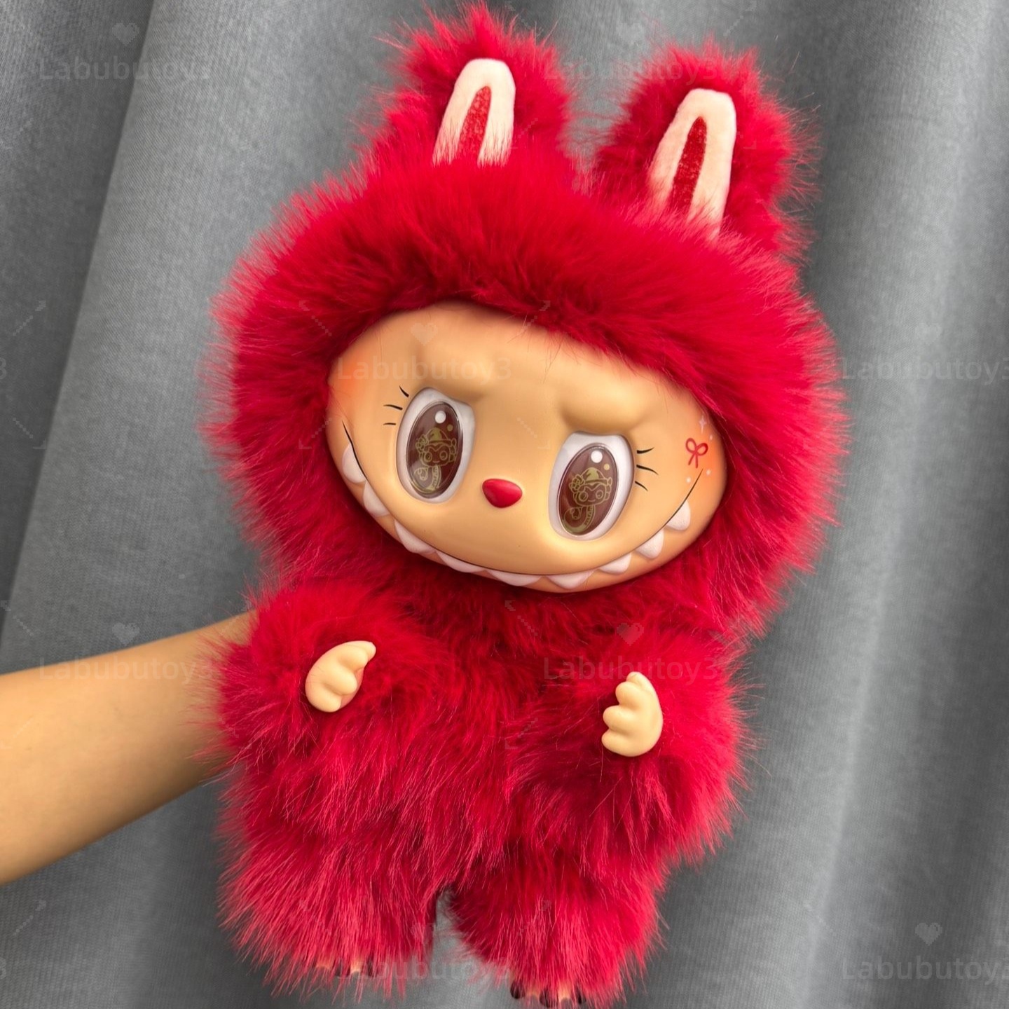 The Monsters 38Cm Purple Labubu Plush Doll Zimomo Angel With Vinyl Face Colourful Fur For Gifts