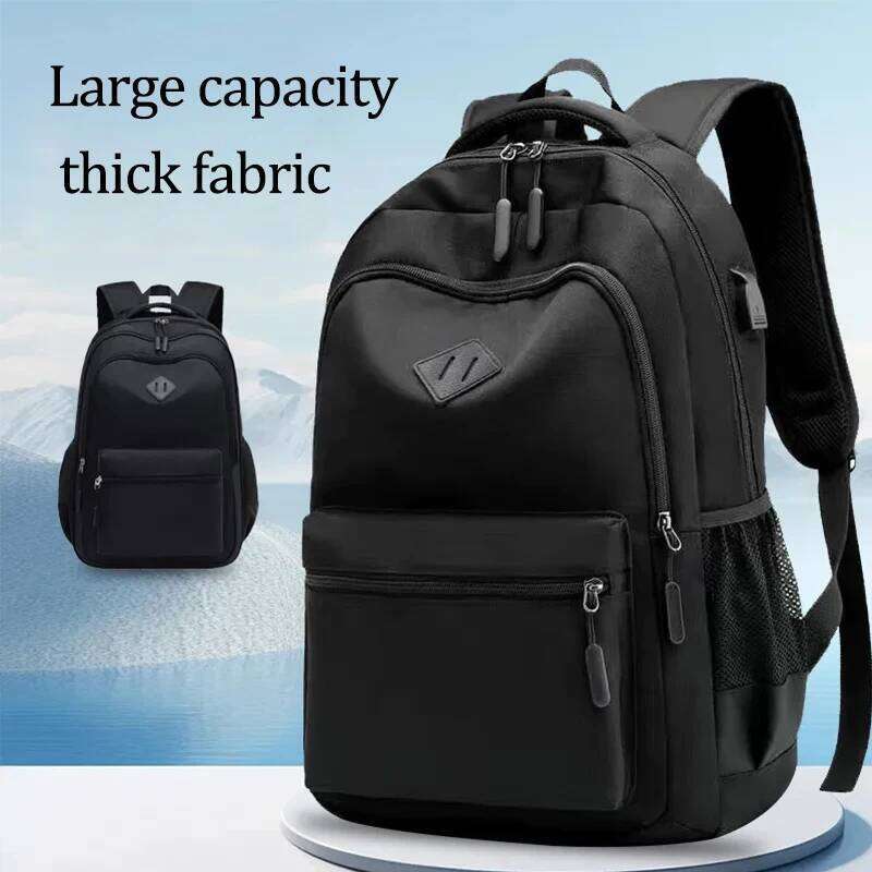 Practical Versatile Black Backpack Multi-Pocket Adjustable-Strap Durable for Daily Use Casual Functional School Bag