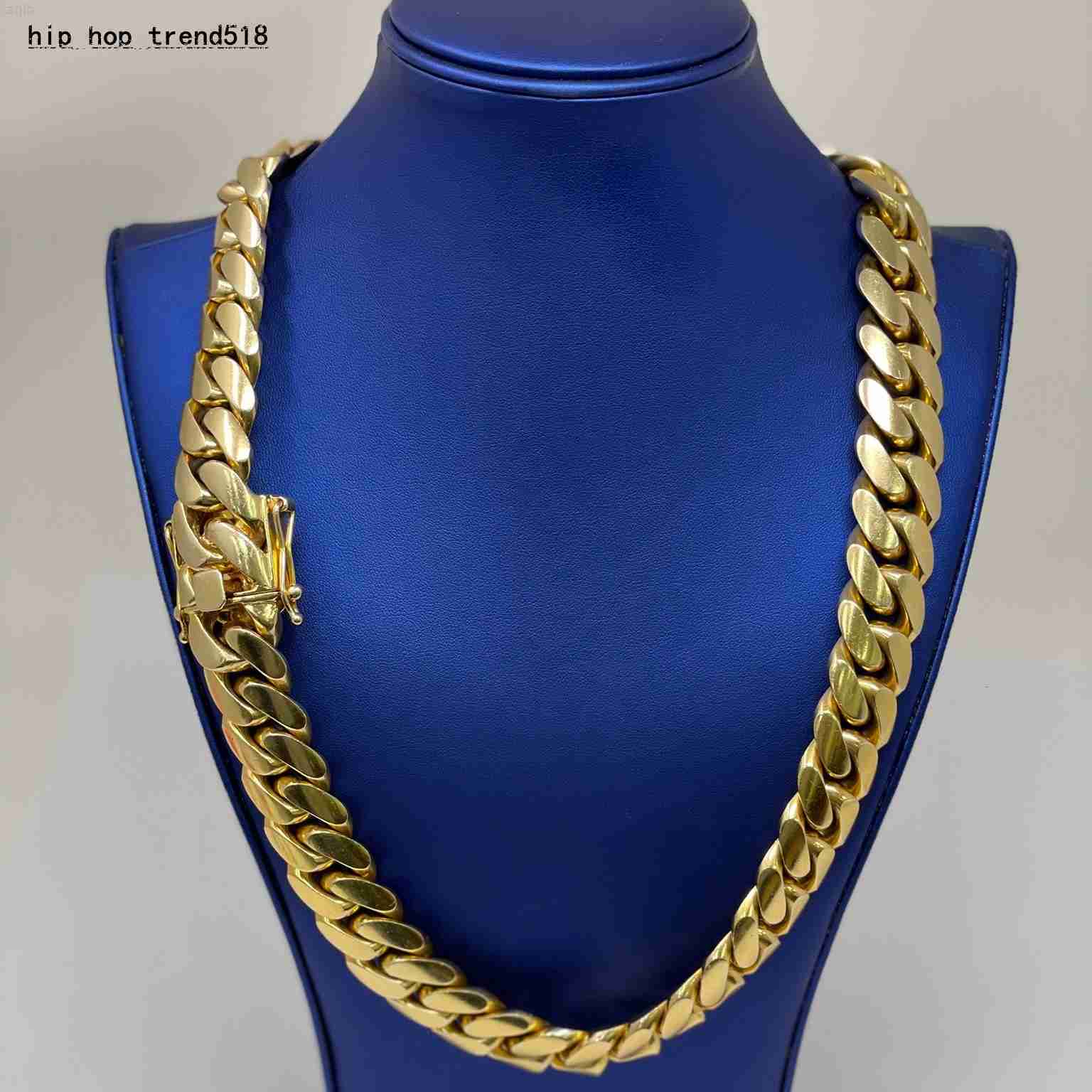 Customized Italian 10kt 14k Gold Chains Real Yellow Gold Miami Cuban Link Franco Solid Gold Chains with Certificate