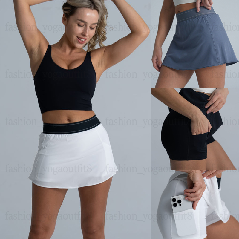 Women's Yoga skirt Match Point Tennis Skirts Anti Glare Mini Varsity Quick Drying Breathable Sport Shorts Weekend Jogging Sweatpants Built Ins with Pocket