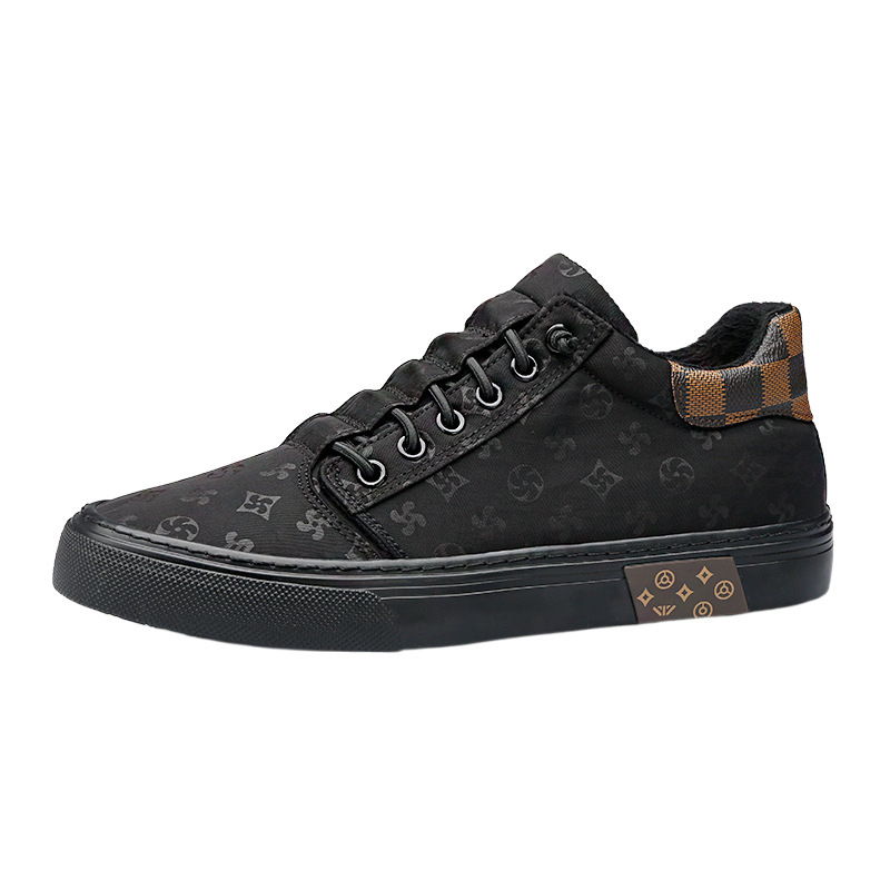 Free shipping Fashionable minimalist men's plush warm sneakers thickened winter canvas shoes cotton shoes Sneakers new