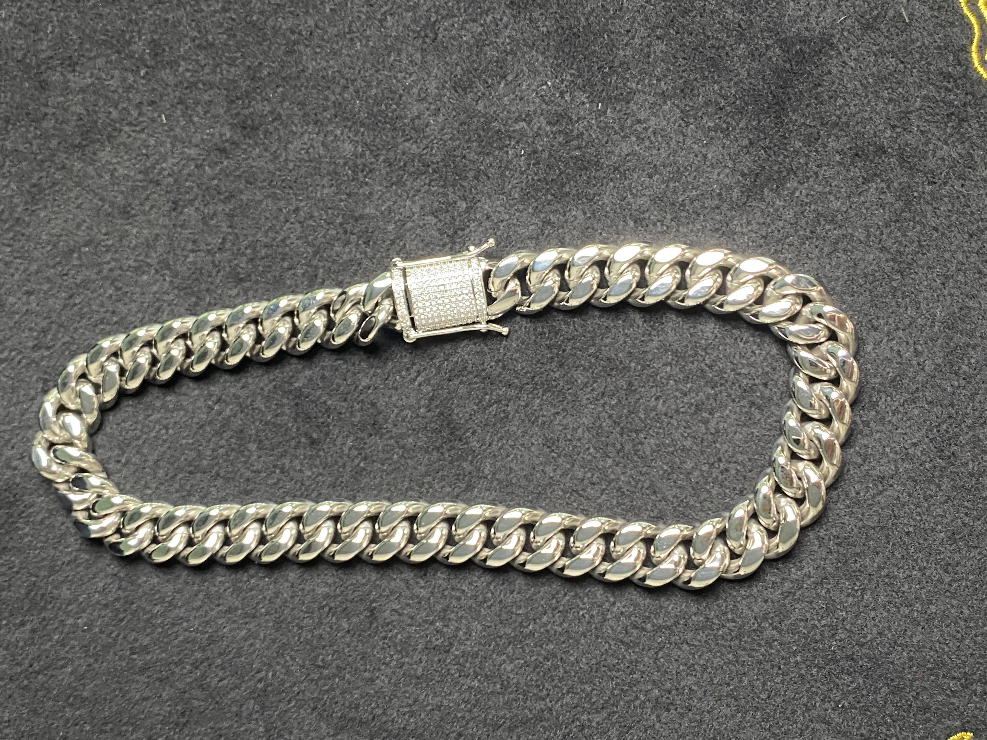 Jewelry Gold Plated Mm/8mm/10mm/12mm/14mm/16mm/18mm Mens Stainless Steel Moissanite Diamond Cuban Link Chain Bracelet Necklace