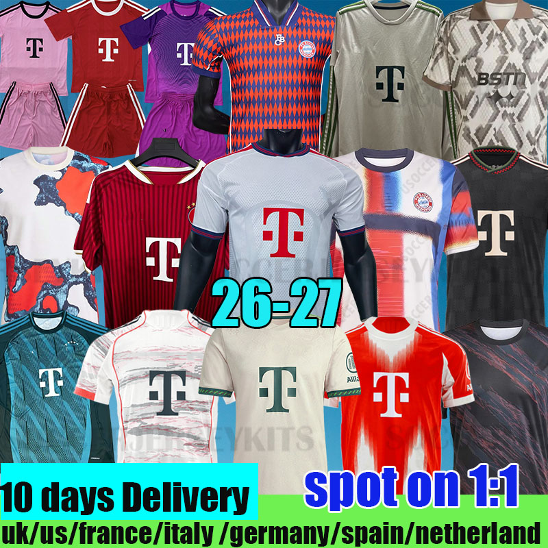 bayerns soccer jerseys 2026 kit SANE KITS DANKE BAYERNS GNABRY MUNICH COMAN DIER DAVIES KIMMICH football shirtS 125 TH bayernmunich 2025 2026 Kids set