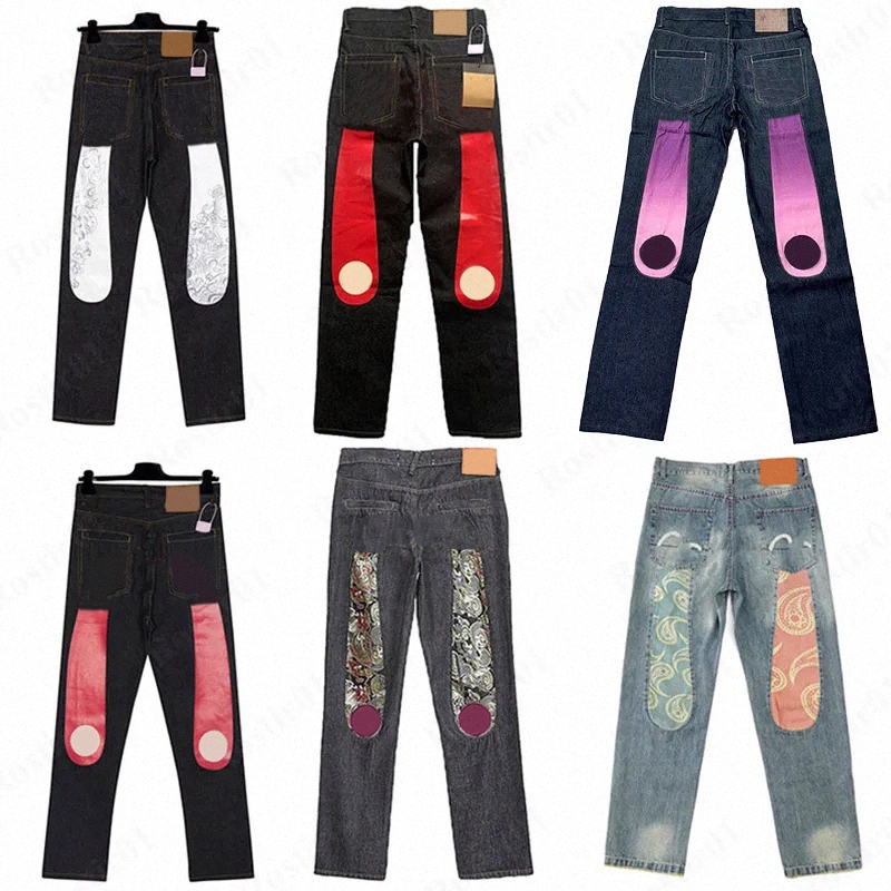Designer Mens evisuly jeans Embroidery Cattle Blessing Five Tigers Jeans For Mens High Street Hip Hop jeans 694D#