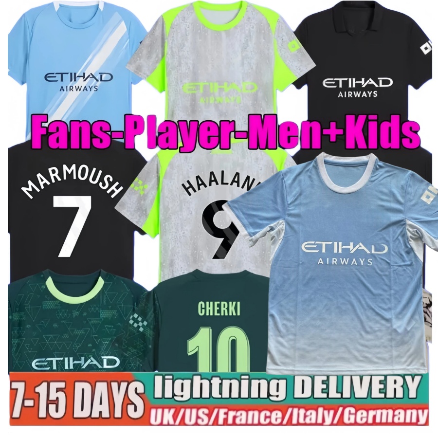 25 26 HAALAND MAN CITY soccer jerseys FODEN MARMOUSH DOKU MARMOUSH McATEE KOVACIC GVARDIOL home away DE BRUYNE MATHEUS N. football shirt men kids