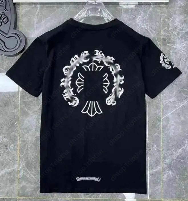 Cross Sanskrit Chromelys T-Shirt Fashion Designer Men Women Heats Printed Cotton Casual Chrome Tees Short Sleeve Streetwear Lightweight And Breathable a64