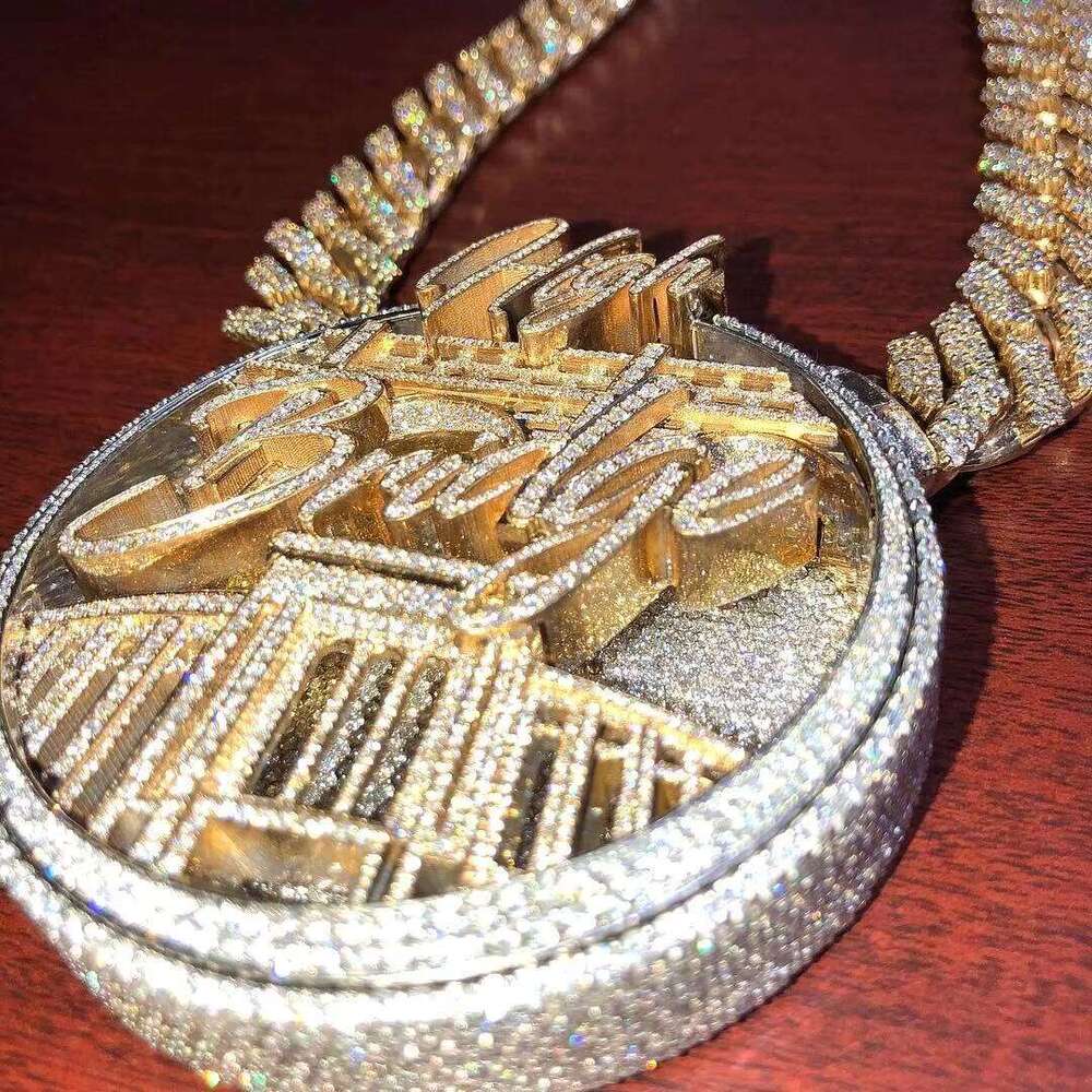 Hip Hop 925 Sterling Silver Iced Out VVS Moissanite Letter Custom Mossinate Initial Men Chain Charm Pendant