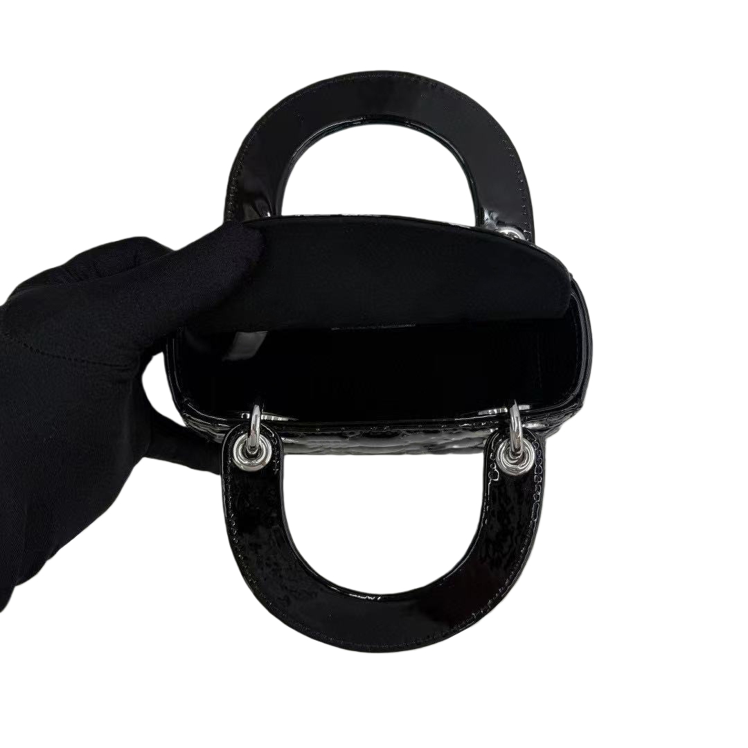 High-quality luxury fashion designer handbag, women's classic luxury Lacquer leather handle cross-body bag, simple shoulder strap handbag