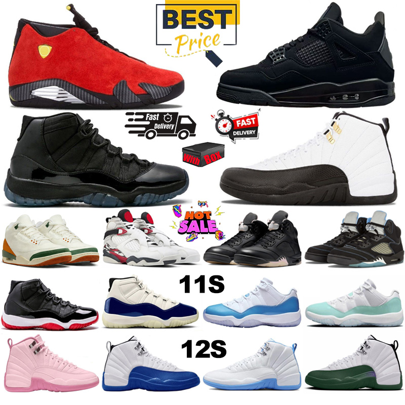 with Box 4s 5s 11s 12s Basketball Shoes 2025 Black Cat Gamma Blue Taxi Ferrar OFF NOIR BLACK UNIVERSITY BLUE Fruits Of Our Labor mojave Men Women trainers Sneakers