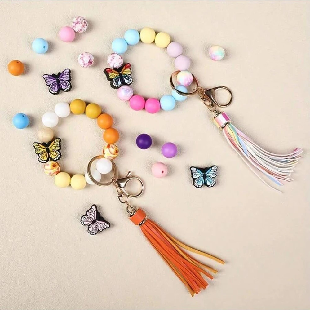 5/38/40PCS Butterfly Silicone Bead Set perfect for DIY handmade keychains necklaces bracelets jewelry pendants etc 260106 - view 4