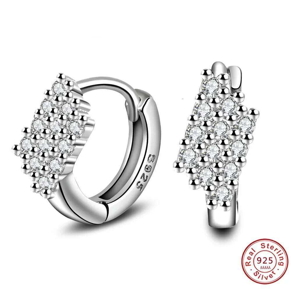 Pure 925 sterling Silver Jewelry Female Cz Crystal Classic Stud Earrings For Women Brincos With AAA Rhinestone Pendientes Punk