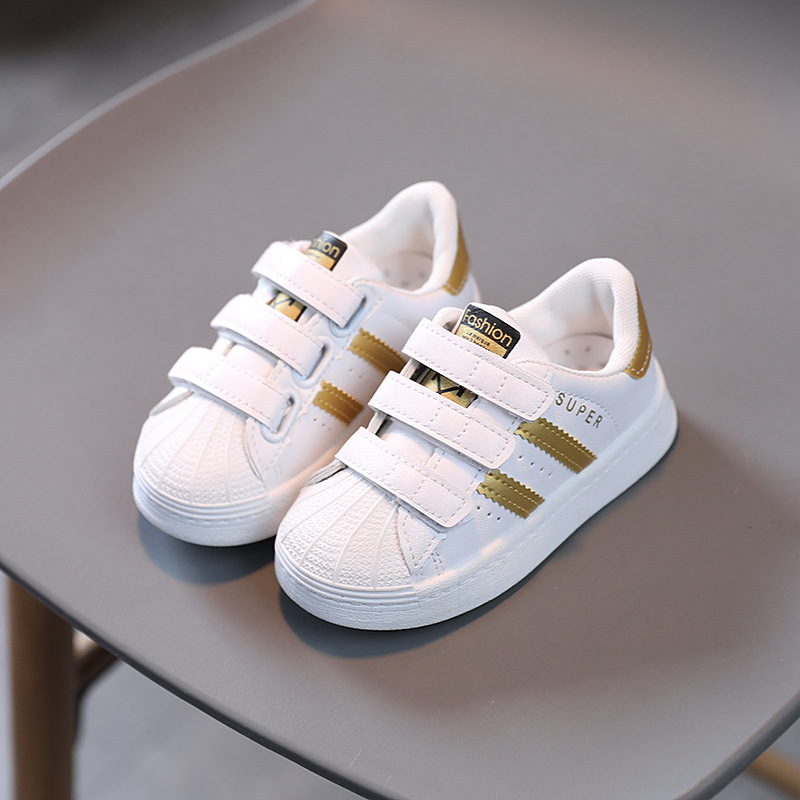 Fashion Children's Sneakers Kids Fashion Design White Non-slip Casual Shoes Boys Girls Hook Breathable Sneakers Toddler Outdoor Shoes Free shippi