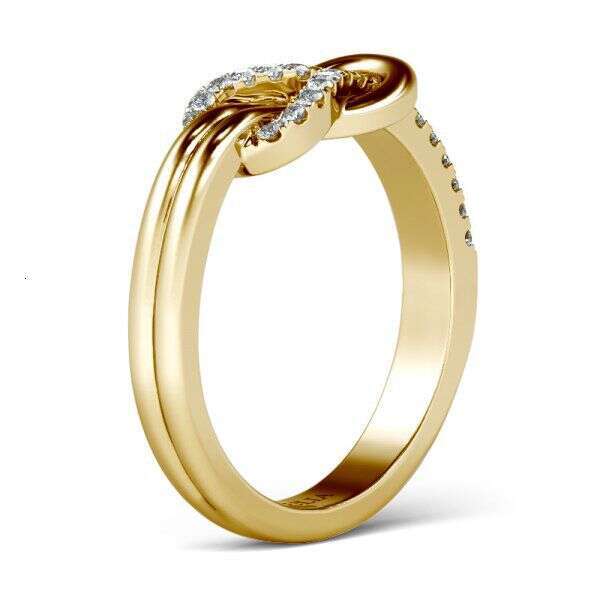 Rongyu Wish Hot-Selling European American Style Knotted Flower Inlaid Diamond Japanese And Korean Version Elegant Women's Engagement Wedding Ring